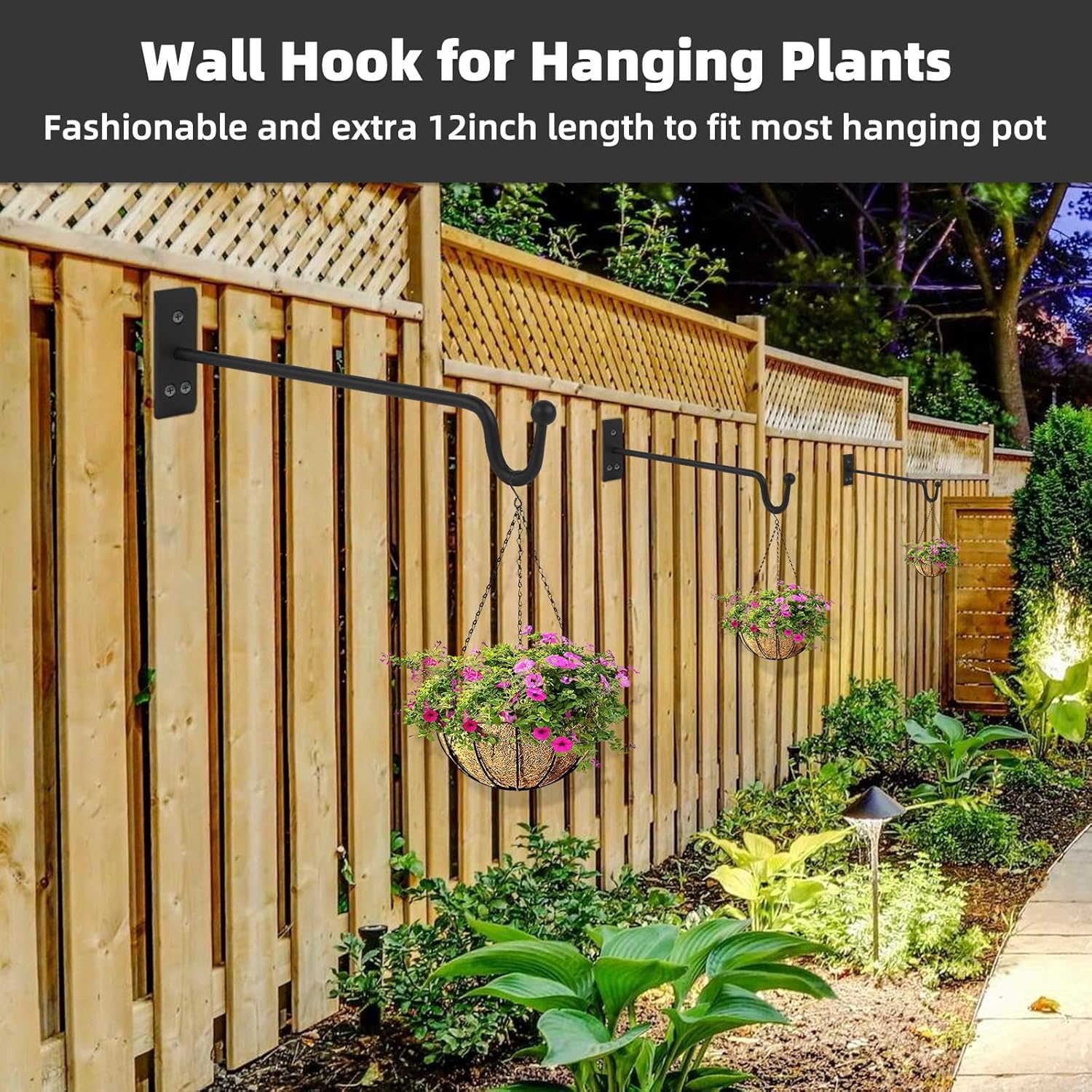 Heavy Duty Metal Plant Hanger for Indoor or Outdoor Use, 12 Inches, 2 Pack J1126