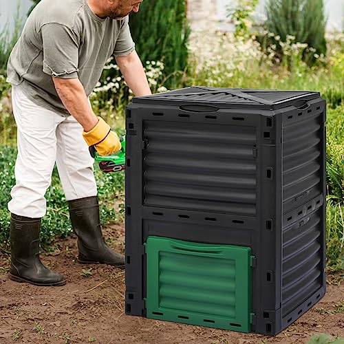 43 Gallon Dual Chamber Compost Tumbler, Outdoor BPA Free X909102