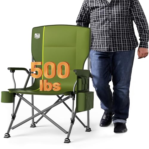 Oversized Folding Camping Chair High Back Heavy Duty for Adults with Cup Holder K6105