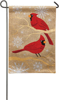 Evergreen Flag Burlap Feathers and Snow Garden Flag, 12.5 x 18 inches