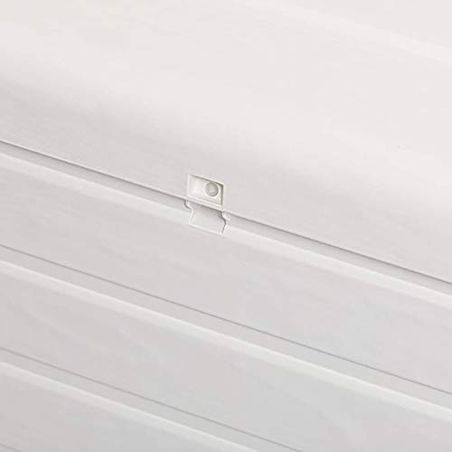 UV Weather Resistant Lockable Deck Storage Bench, 70 Gallon, White B502280