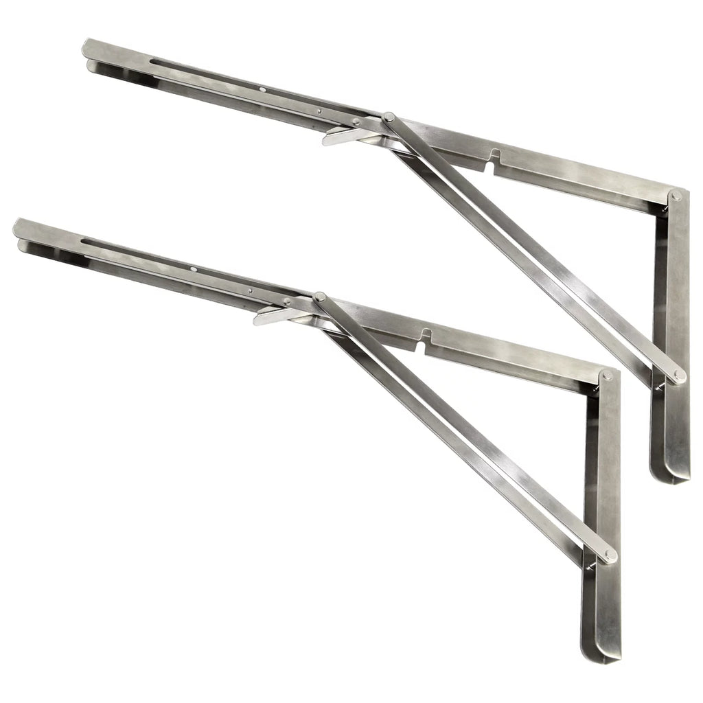 AAGUT 20" Folding Shelf Brackets Max Load 500 lb, Heavy Duty Stainless Steel Wall Mounted Shelf Bracket Space DIY Bracket Saving for Table Work Bench, Pack of 2
