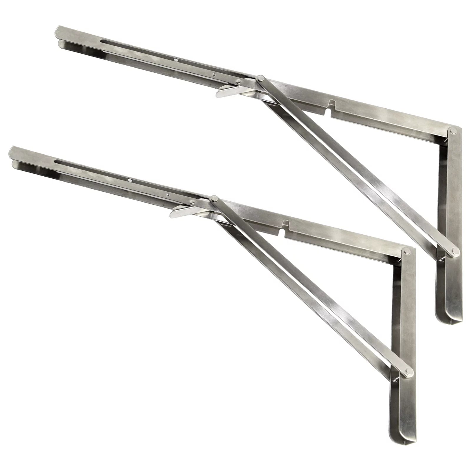 AAGUT 20" Folding Shelf Brackets Max Load 500 lb, Heavy Duty Stainless Steel Wall Mounted Shelf Bracket Space DIY Bracket Saving for Table Work Bench, Pack of 2