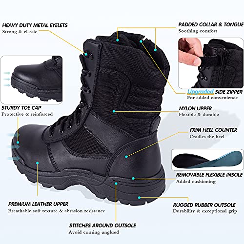 Men's Tactical Combat Boots with Side Zipper B75985