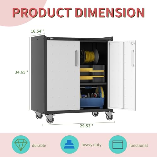 Rolling Tool Storage Cabinet with 4 Drawer and Locking Door U282375