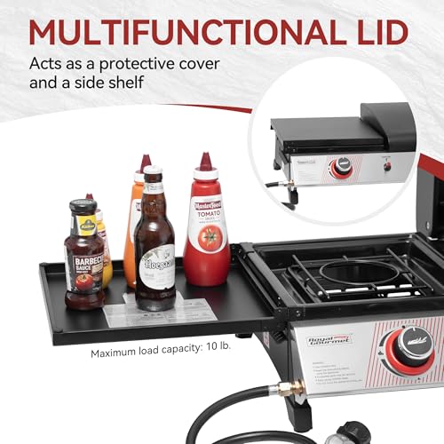 3 Burner Propane Gas Grill and Griddle Combo with Lid, 29,000 BTUs, 364 Sq. In. Cooking Area U469458