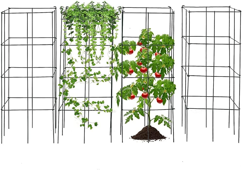 Folding Tomato Cages 39 Inches Tall, Plant Support for Garden Climbing Plants Z77589