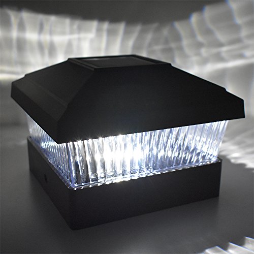 8 Pack White Outdoor Solar LED Post Cap Light for Deck Fence Garden K392618