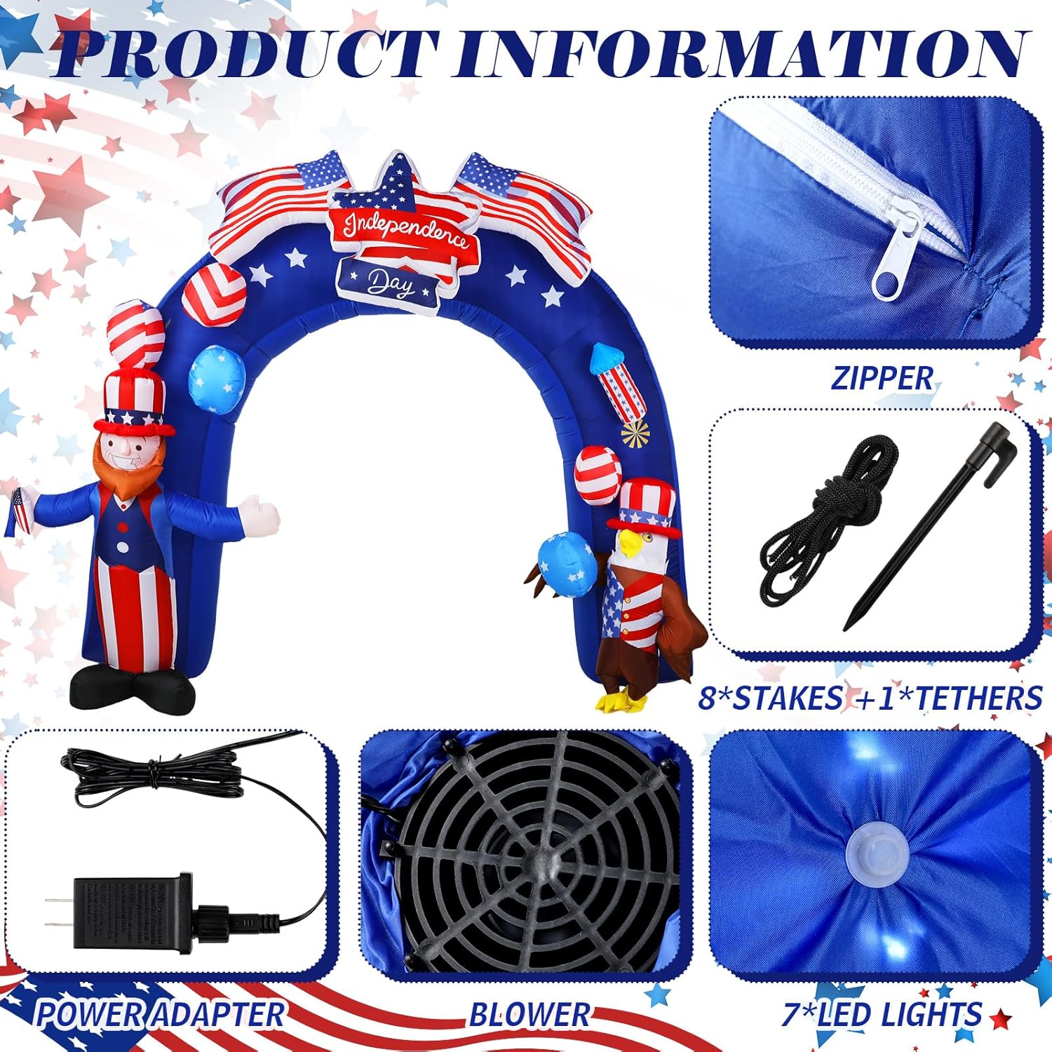 4th of July Inflatable Arch Outdoor Patriotic Party Decoration W239