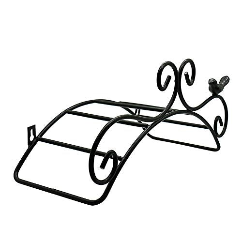 Metal Wall Mount Hose Hanger Hook for Expandable Watering Hose, Black 2 Pack C761