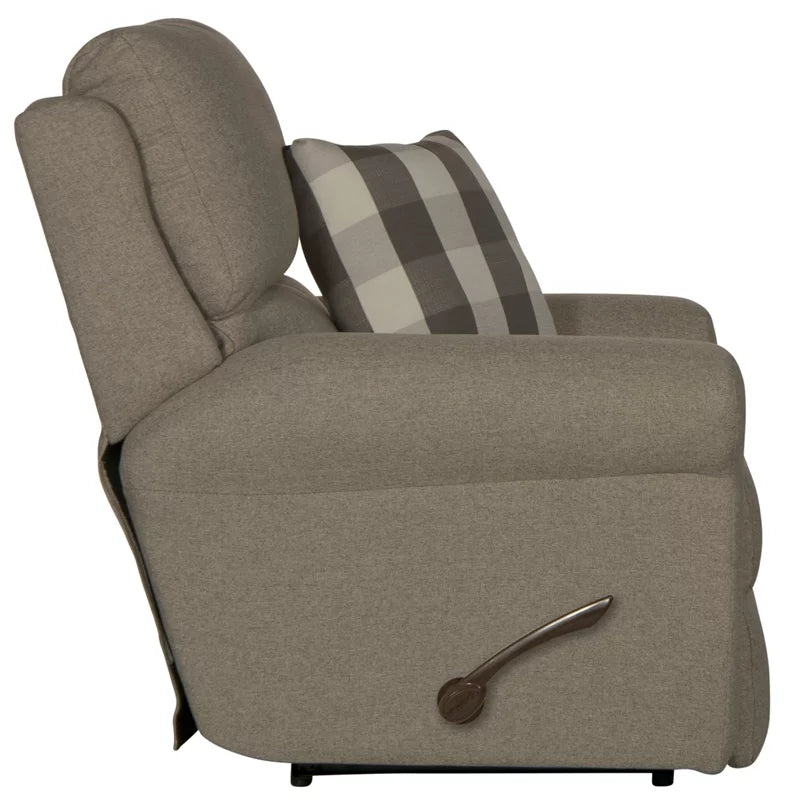 Gray Polyester Fabric Glider Recliner with Accent Pillow E853