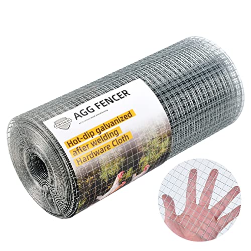 36in x 50ft Hardware Cloth 1/4 inch 23Ga Hot Dipped Galvanized After Welding, Chicken Coop Wire Fence, Garden Plant Welded Metal Wire Fencing Roll Mesh, Poultry Animal Netting Cage Screen