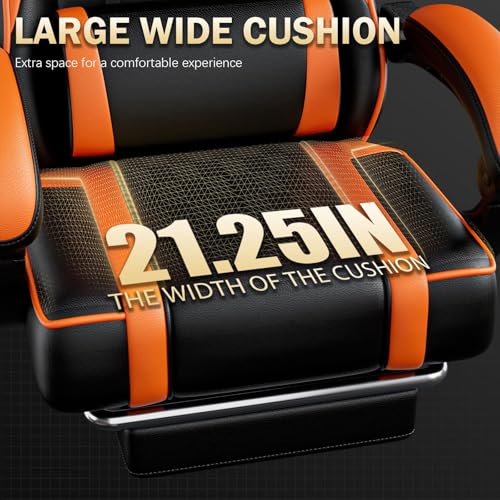 Ergonomic Gaming Chair with Footrest, Reclining, Lumbar Support I1131