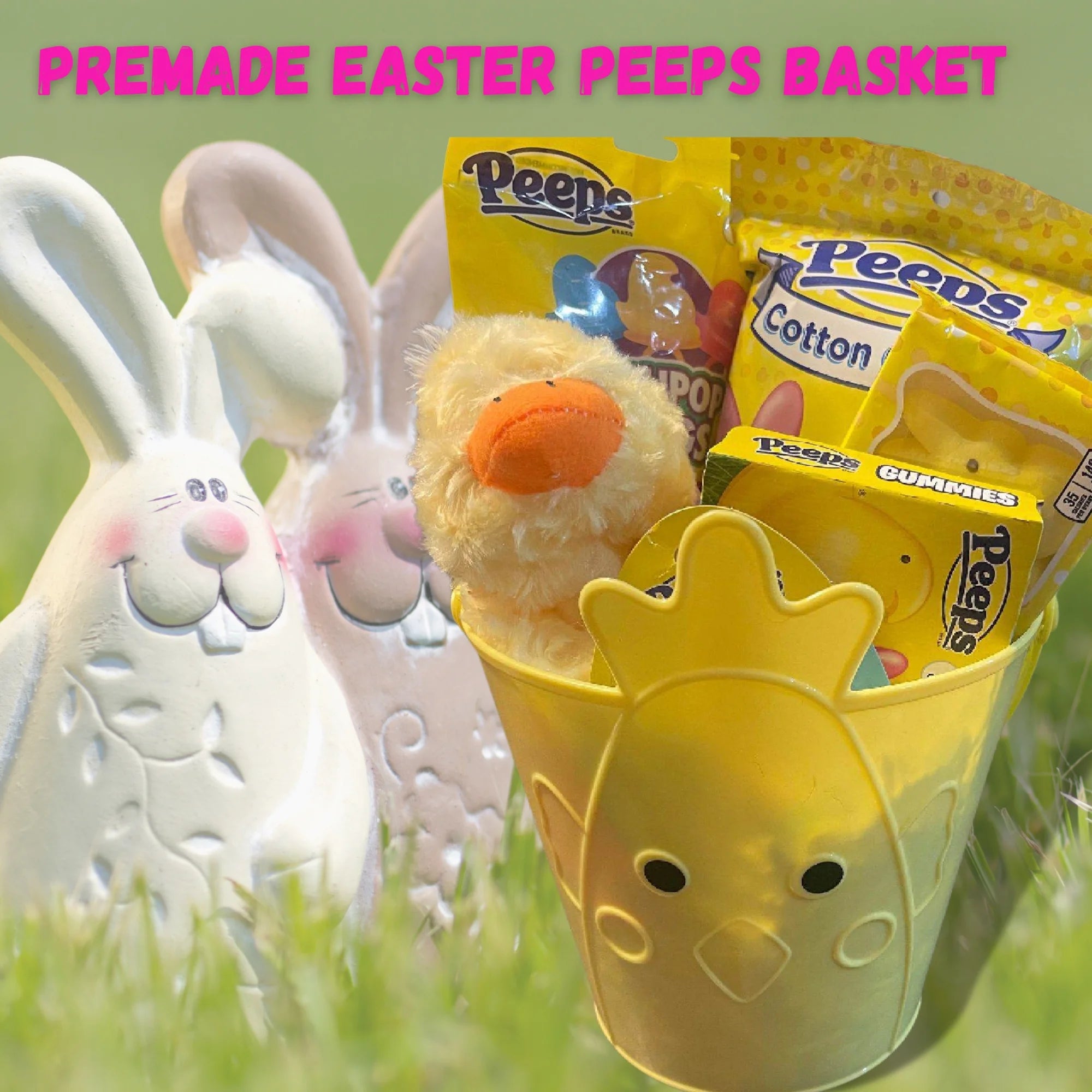 Easter Gift Basket with Plush Duck Toy, Candy, Lip Balm & Reusable Bucket U801934
