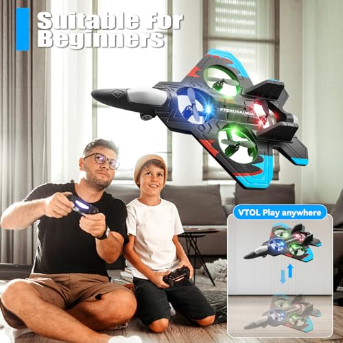 Foam Remote Control Airplane Fighter Jet with Lights for Kids Adults H4069
