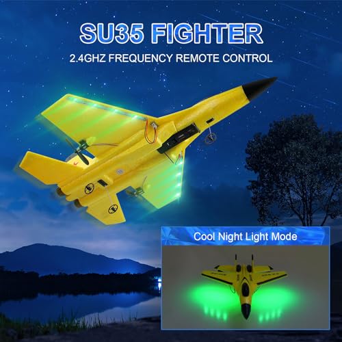 RC Airplane 2.4GHz Ready to Fly with Night Lights USB Charging R21201