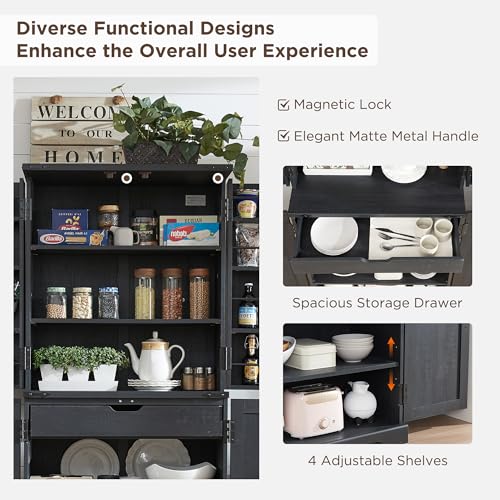 Farmhouse Storage Cabinet with Barn Doors and Adjustable Shelves X3170