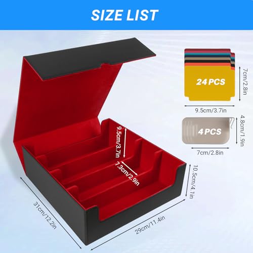 Trading Card Case with Dividers and Supporters, Fits Game and Sport Cards R642