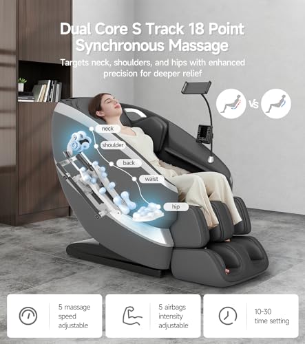 Massage Chair Full Body with Dual Core S-Track, Zero Gravity Recliner Y9855