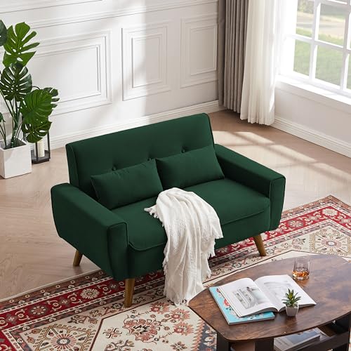 Mid Century Modern Loveseat Sofa with Wood Legs Z78752