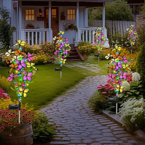 Solar Butterfly Tree Lights Outdoor, 2 Pack for Garden Yard Patio E1526