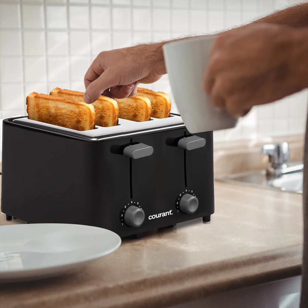 4 Slice Toaster, Stainless Steel, Cool Touch, Auto Shutoff, Black S80865