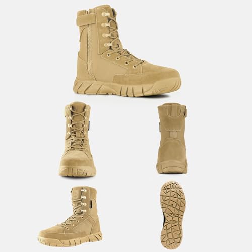Men's Tactical Boots 8 Inches Lightweight Suede Leather Military Work Boot J951812