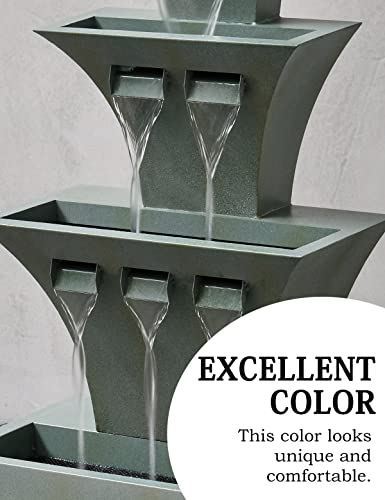 48" Outdoor Waterfall Fountain with LED Lights H104002