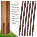 6 Pack Fence Post Repair Stakes Spikes Fence Post Repair Kit for Wood Fence Post Fix
