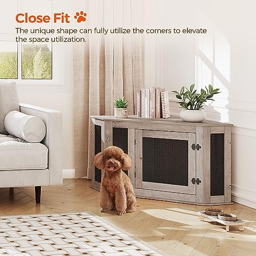 Wooden Dog Crate Furniture End Table for Small Medium Dogs V70534
