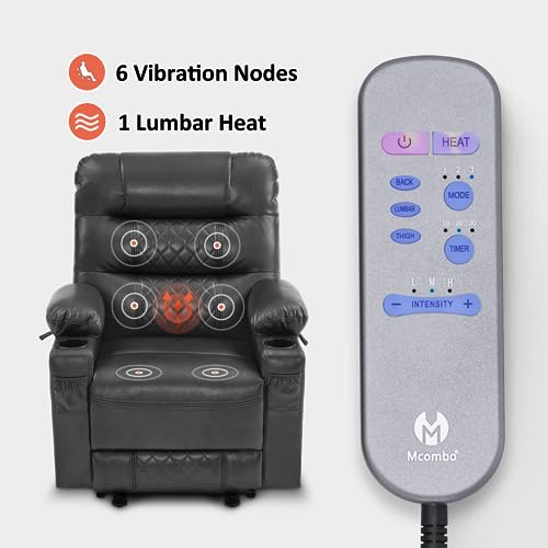 Zero Gravity Power Recliner Chair with Heat and Vibration Massage, USB Ports, Cup Holders, Faux Leather G3748