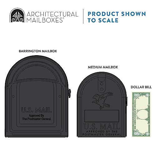 Galvanized Steel Post Mount Mailbox, Black, Large Capacity B338