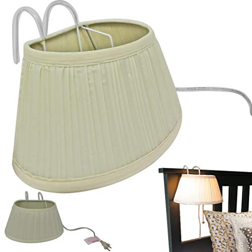 Evelots Bed Headboard Reading Lamp Book Light (2Pack) Soft Fabric Shade-Easy ON/OFF Pull Cord