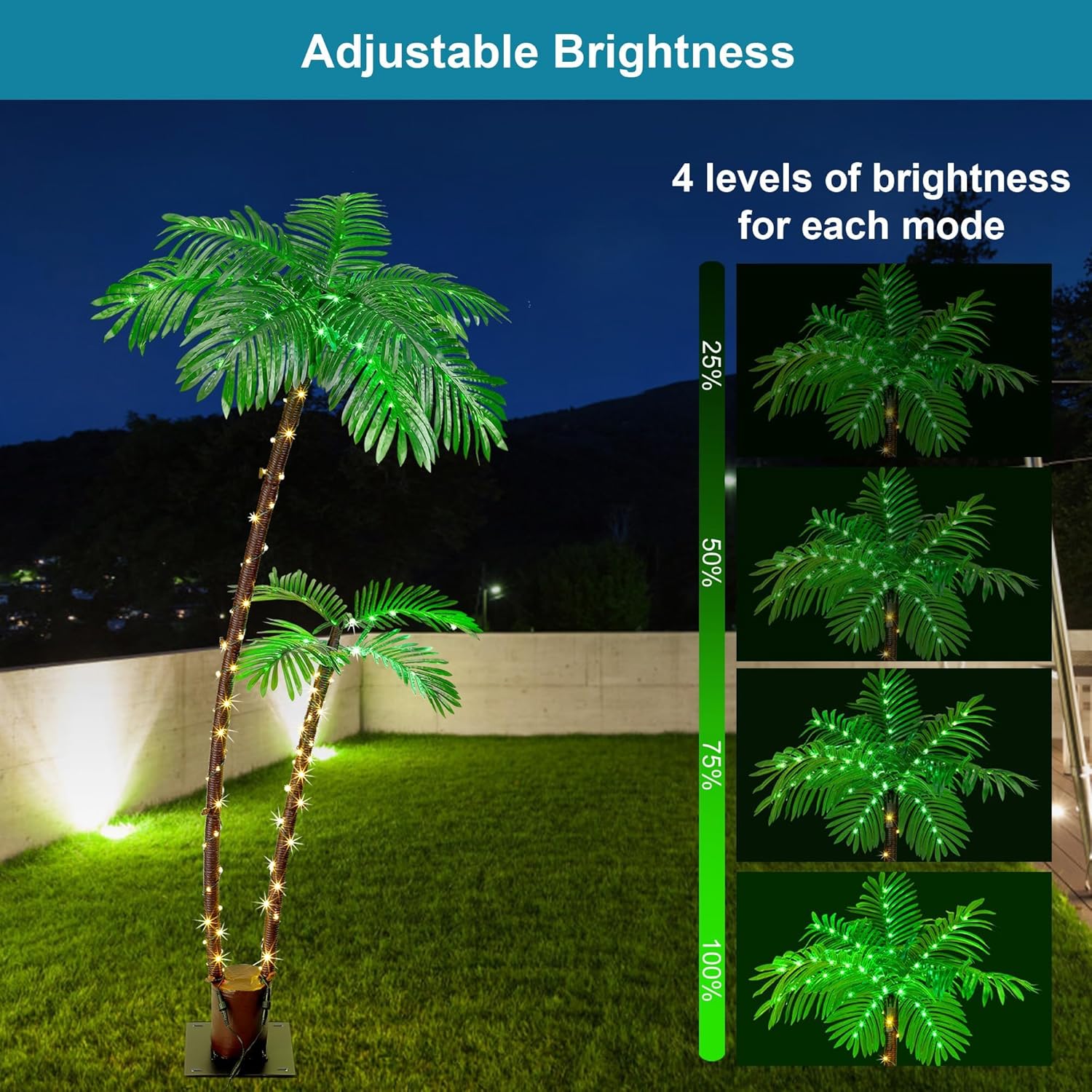 Lighted Artificial Palm Tree for Outdoor Patio Decor, 6FT G416