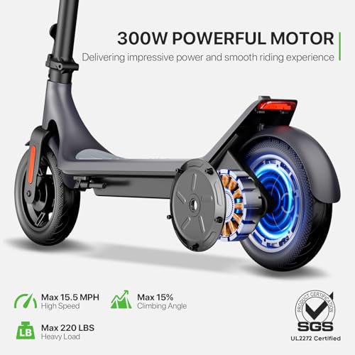 Electric Scooter for Adults, 10in Pneumatic Tires, 19 Miles Range U23992