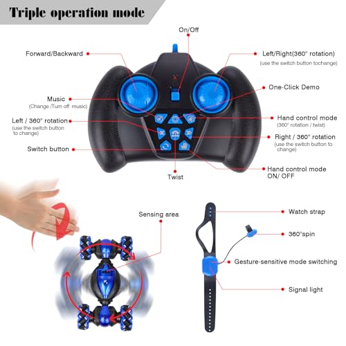 Gesture Sensing RC Stunt Car for Kids Ages 6-12 W15479
