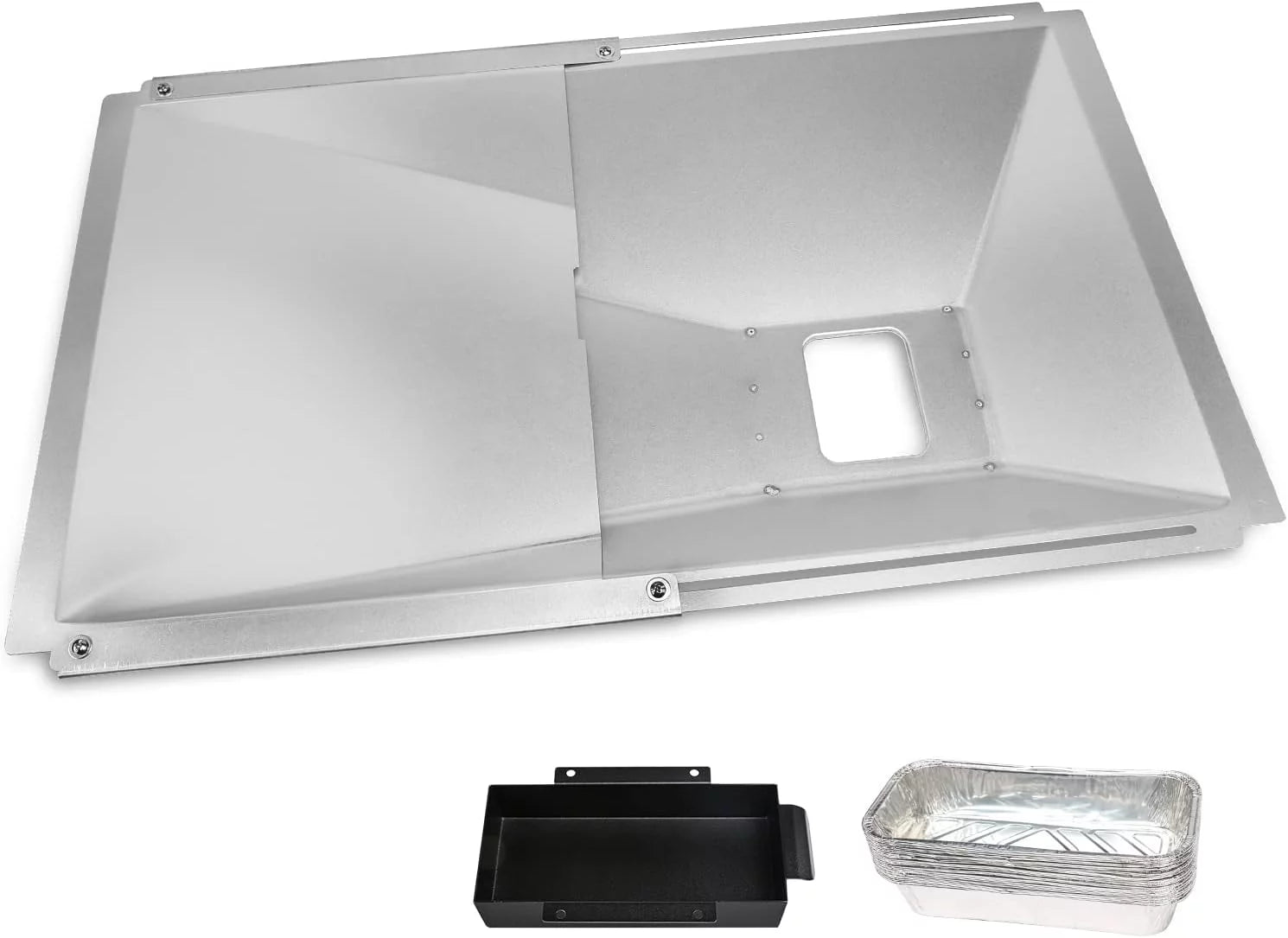 Grease Tray with Catch Pan and Foil Liner for Gas Grill, 10 Pack B82012
