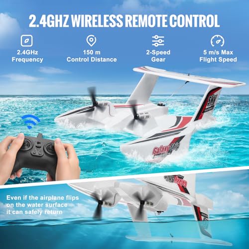 RC Airplane, 2.4GHz 2 Channel Remote Control Aircraft with 6-Axis Gyro, Red J366