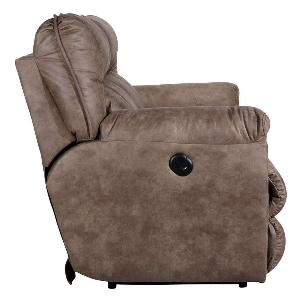 Power Reclining Sofa in Brown Polyester Fabric E4367
