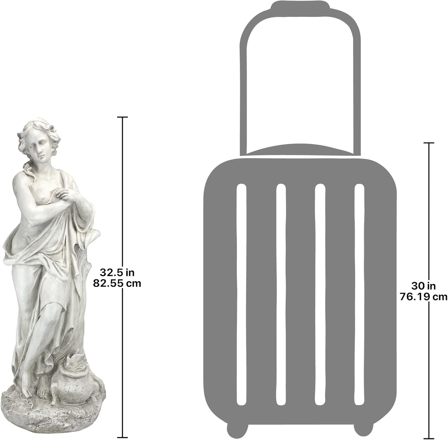 Winter Woman of The Four Seasons Garden Statue, 12 in Wide, 32 in Tall M370