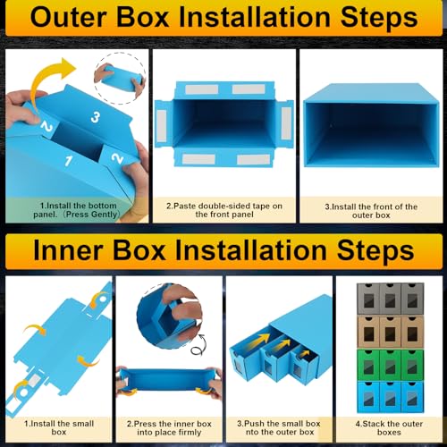 Trading Card Storage Box with 48 Dividers and Labels K306