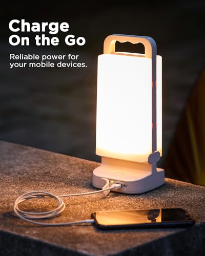 Solar Camping Lantern 6000mAh Rechargeable Dimmable Waterproof with USB Charging U64957