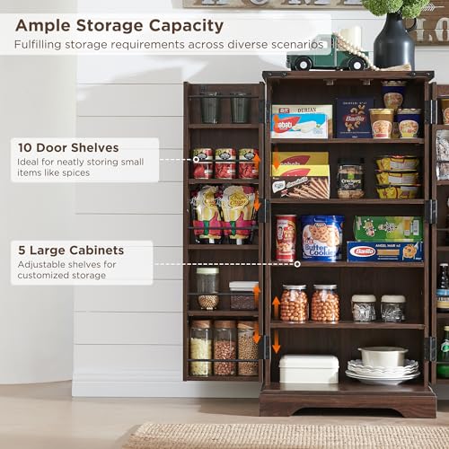 Farmhouse Storage Cabinet with Barn Doors and Adjustable Shelves X3170