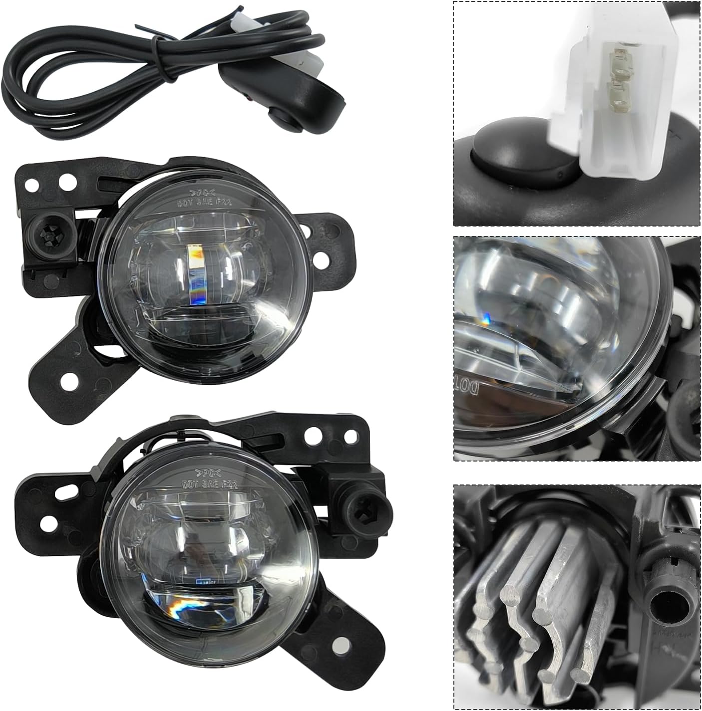 Front Fog Light Assembly for Chevy Colorado 2023 2024 with Bezel and Harness S639