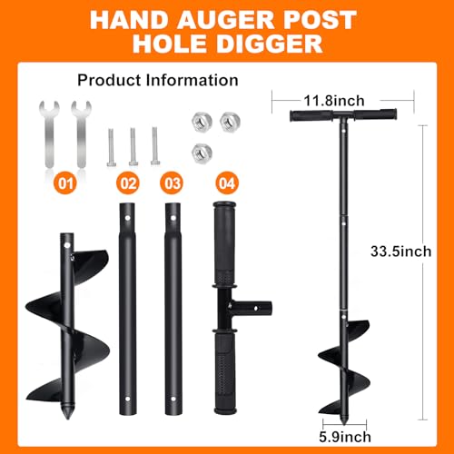 Post Hole Digger Auger Drill for Planting Bulbs and Seedlings G450