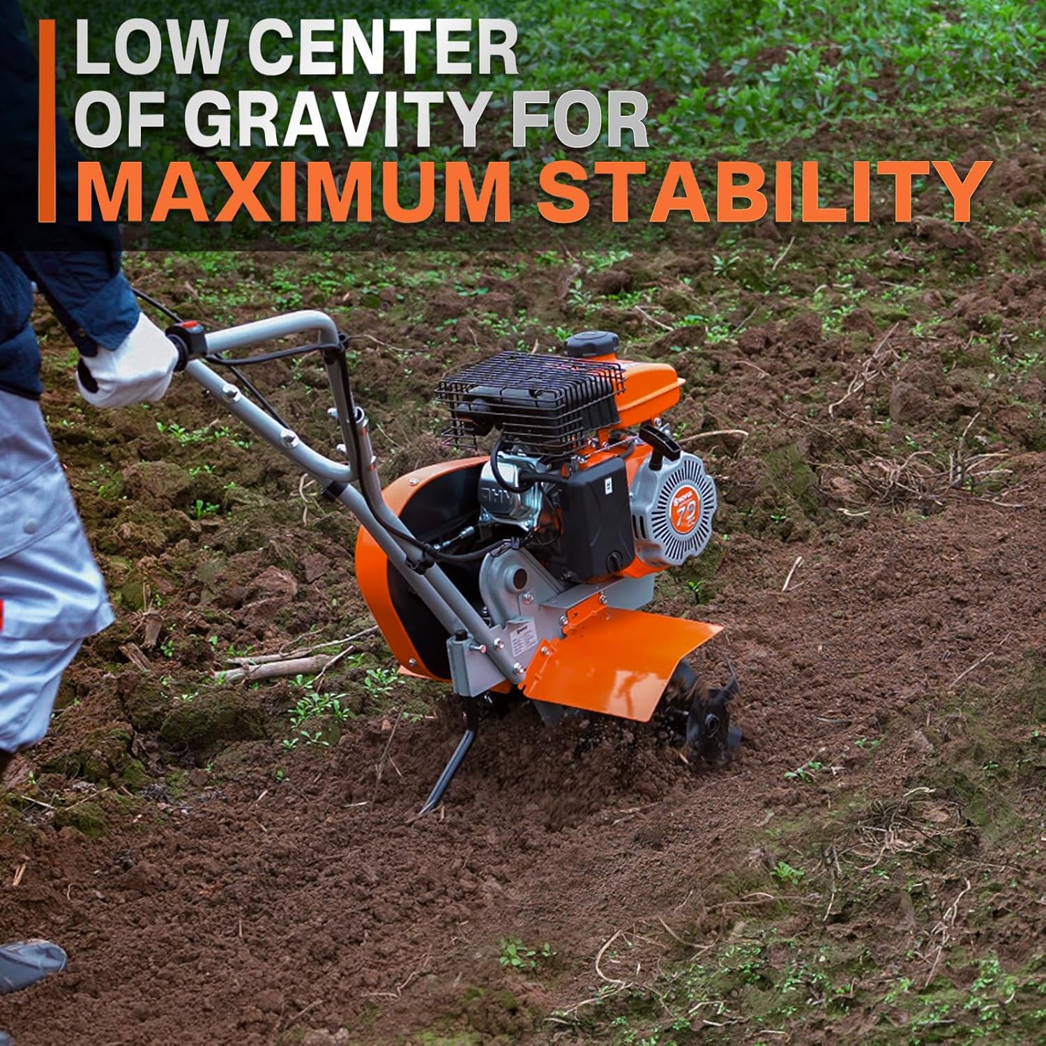 17-Inch Gas Tiller for Gardening, Front Tine Cultivator R439