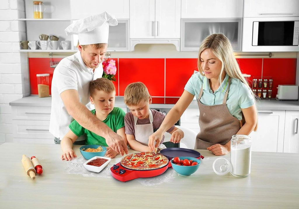 Pizza Maker 12 Inch with Timer and Temperature Control, Indoor Electric Grill W8497