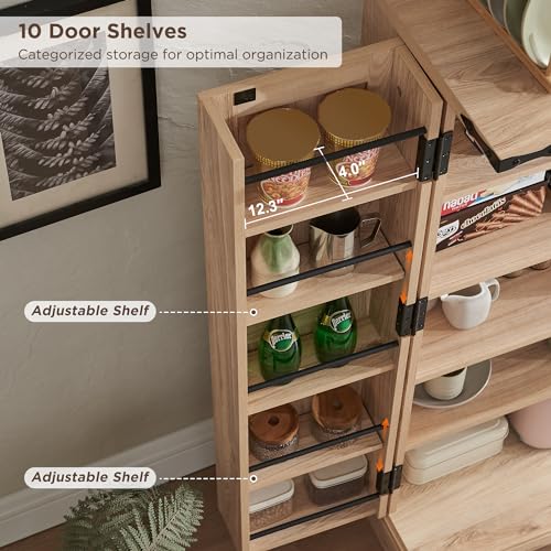 Farmhouse Storage Cabinet with Barn Doors and Adjustable Shelves X3170