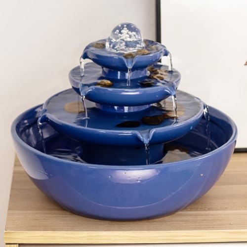 Indoor tabletop ceramic fountain water feature R92802
