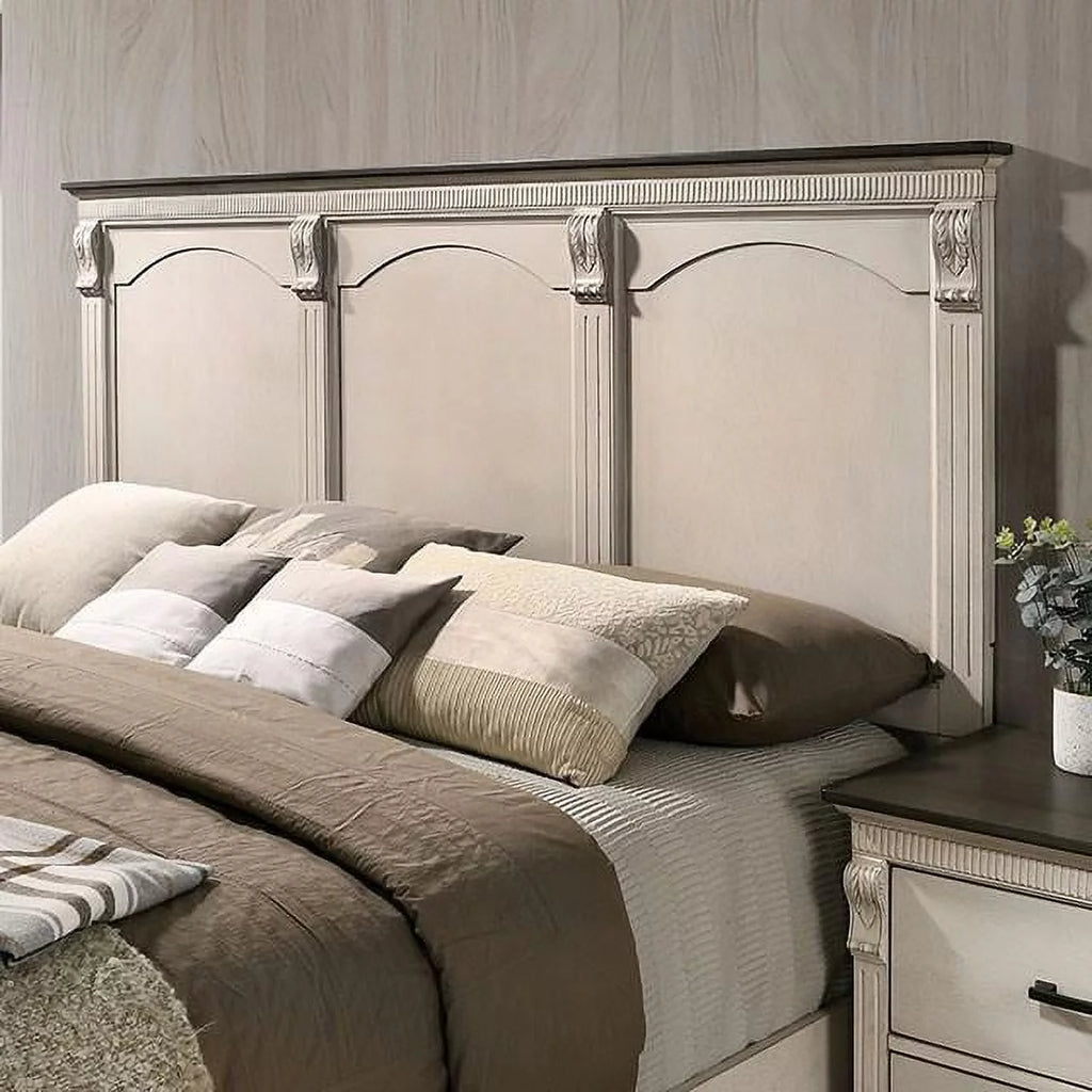 Antique White Solid Wood Queen Bedroom Set 6pcs P706521
